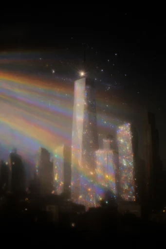 Cosmic Prismatic Glow style reference image — prismatic light dispersion