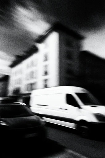 Spectral Obsidian Motion style reference image — high-contrast black and white