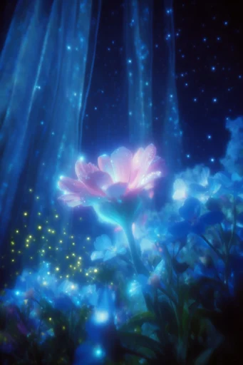Luminous Nocturnal Ethereality style reference image — volumetric indigo light