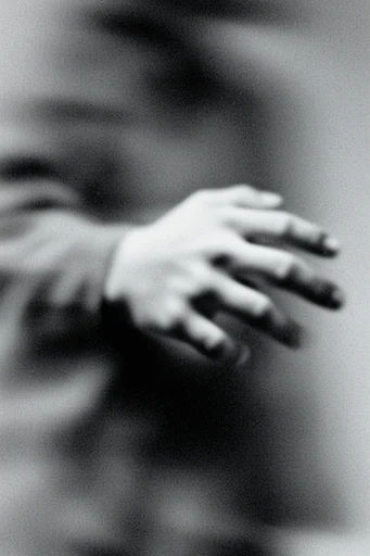 Kinetic Noir Abstraction style reference image — high-contrast monochrome