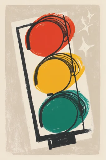 Raw Graphic Print Expressionism style reference image — bold primary colors