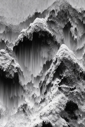 Monochrome Glitch Brutalism style reference image — pixel sorting
