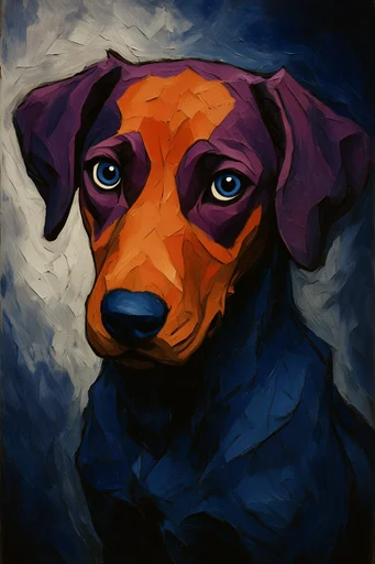 Sculptural Neon Chiaroscuro style reference image — tactile oil paint aesthetic