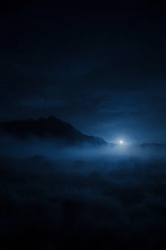 Cinematic Nocturnal Minimalism style reference image — cinematic indigo noir