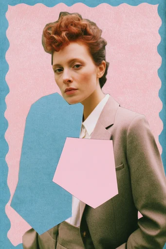 Neo-Punk Collage Zine style reference image — neon pink accents