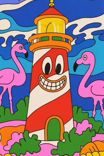 Surreal Psychedelic Fluidity style reference image — retro cartoon influence