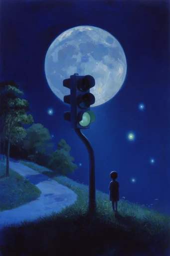 Luminous Nocturnal Dreamscapes style reference image — ethereal celestial light