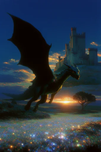 Prismatic Twilight Dreamscape style reference image — surreal atmosphere