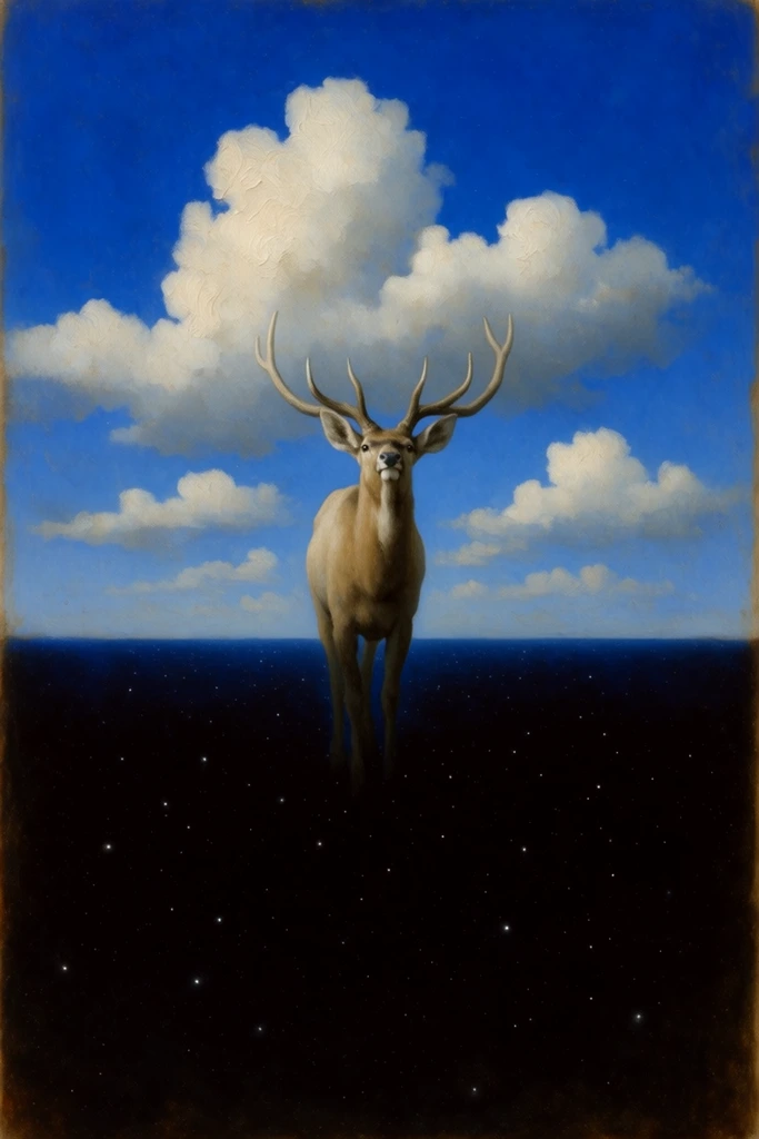 Celestial Surrealist Oil style AI image example 3