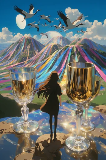 Luminous Prismatic Dreamscape style reference image — prismatic light leaks
