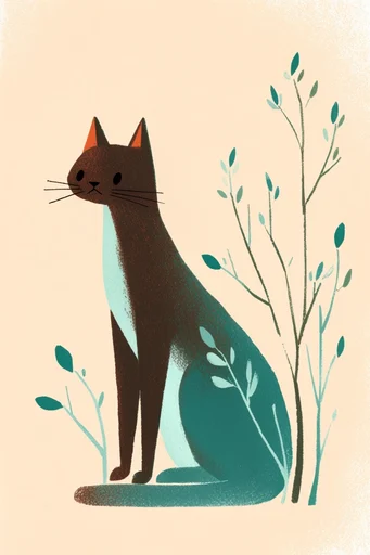 Textured Folk Printmaking style reference image — graphic flat art