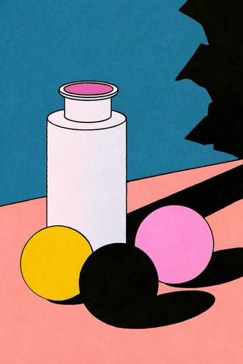 Graphic Minimalist Serigraph style reference image — screenprint texture