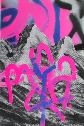 Gritty Neon Punk style reference image — high-contrast duotone
