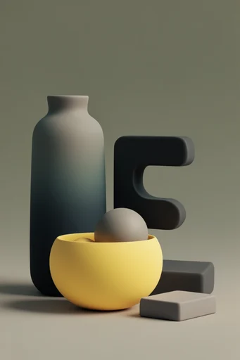 Tactile Clay Minimalist style reference image — matte texture
