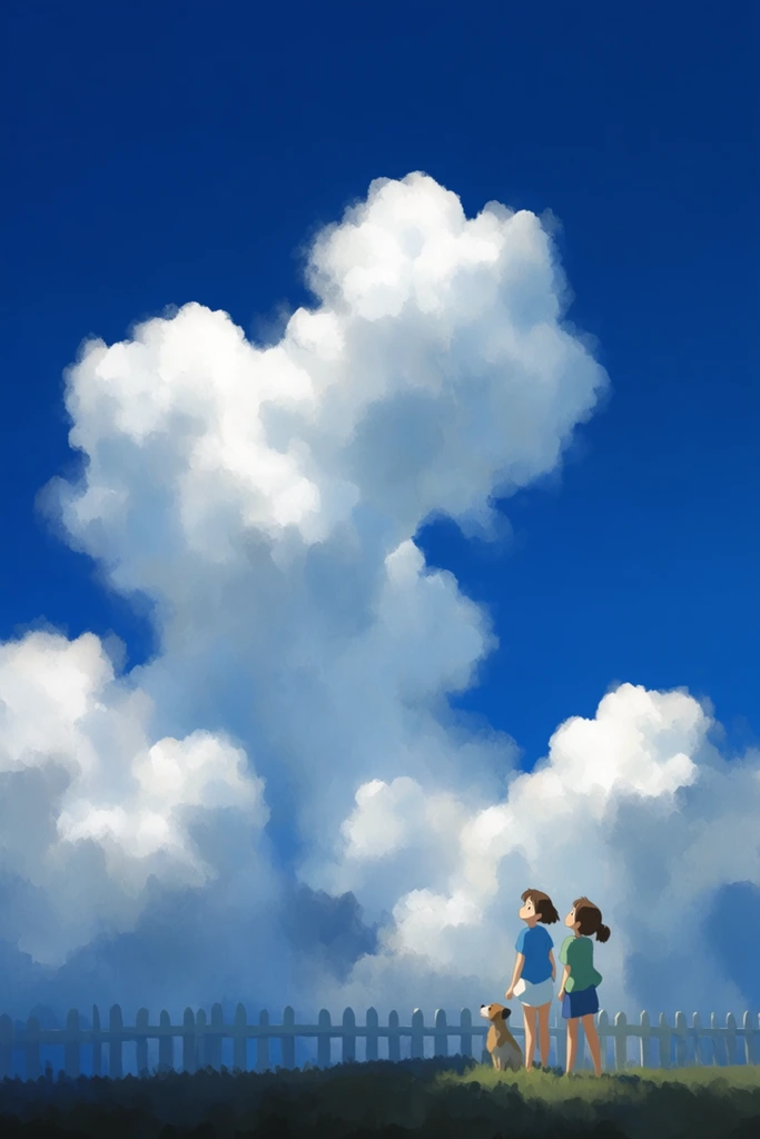 Nostalgic Anime Cloudscapes style AI image example 2