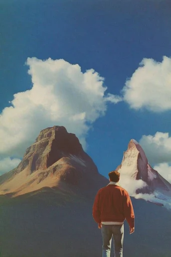 Nostalgic Surrealist Azure style reference image — vintage film grain