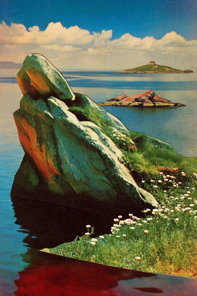 Surrealist Retro Collage style AI image example 2
