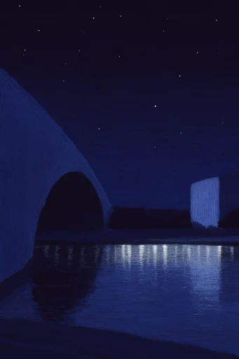 Nocturnal Cosmic Minimalism style reference image — high-contrast chiaroscuro