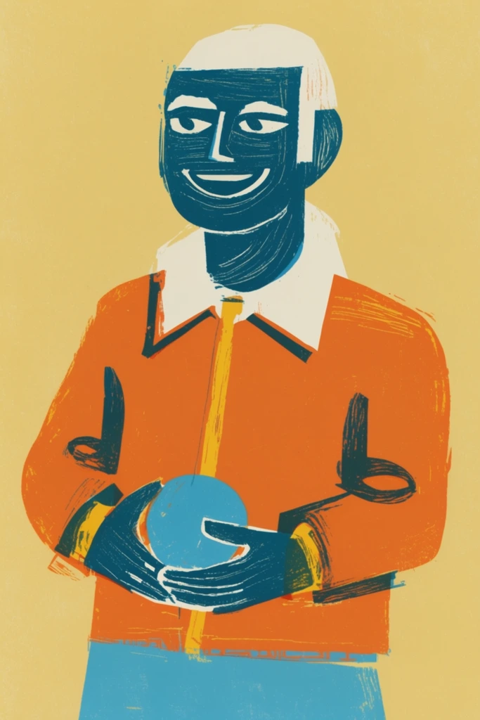 Retro Risograph Printmaker style AI image example 1