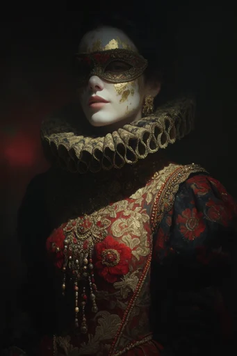 Gilded Chiaroscuro Expressionism style reference image — baroque botanical motifs