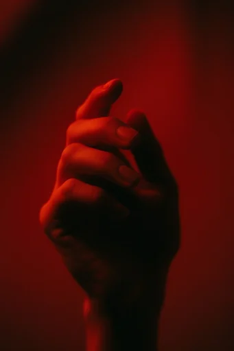 Crimson Noir Chiaroscuro style reference image — dramatic silhouette