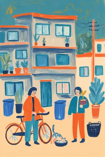 Artisanal Folk Whimsy style reference image — gouache illustration