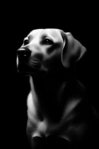 Stippled Chiaroscuro Noir style reference image — charcoal sketch texture