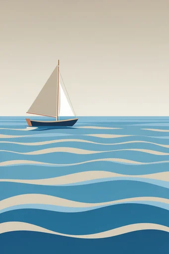 Mid-Century Graphic Minimalism style AI image example 2