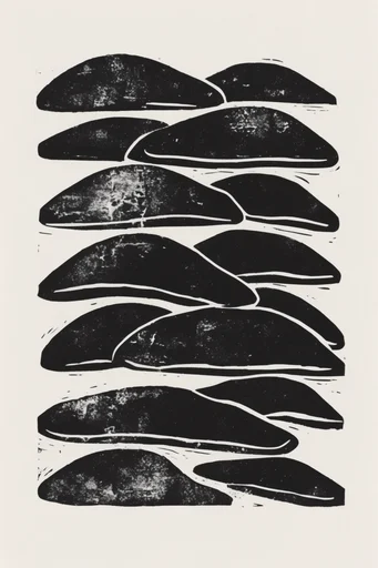 Gritty Minimalist Printmaking style AI image example 2