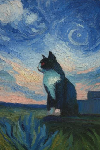 Atmospheric Swirling Impressionism style reference image — swirling directional brushstrokes