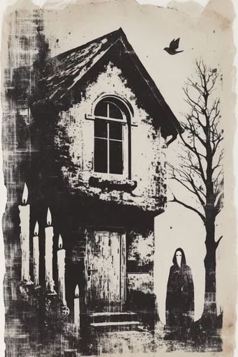 Distressed Analog Occultism style AI image example 4