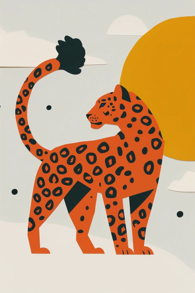 Modernist Paper Cutout style AI image example 3