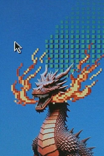 Lofi CRT Surrealism style reference image — digital glitch