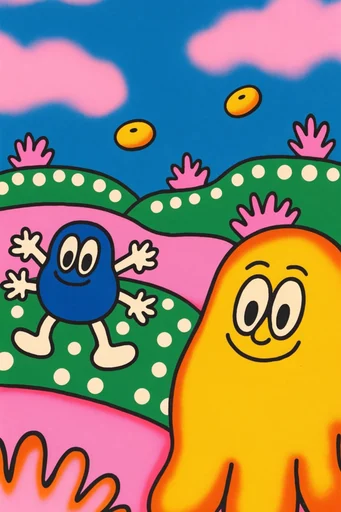 Surreal Psychedelic Fluidity style reference image — biomorphic forms
