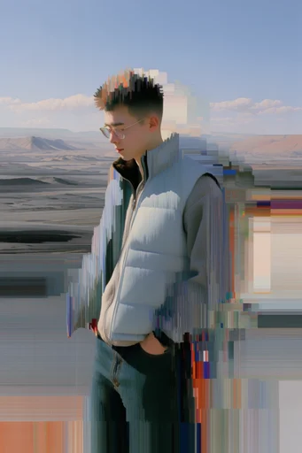 Surreal Digital Erosion moodboard — generate AI images in this style