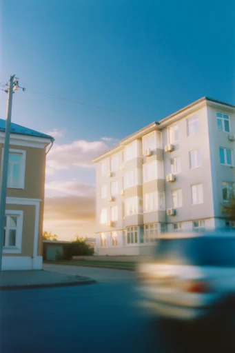 Nostalgic Surrealist Pop style reference image — vibrant sky blue background