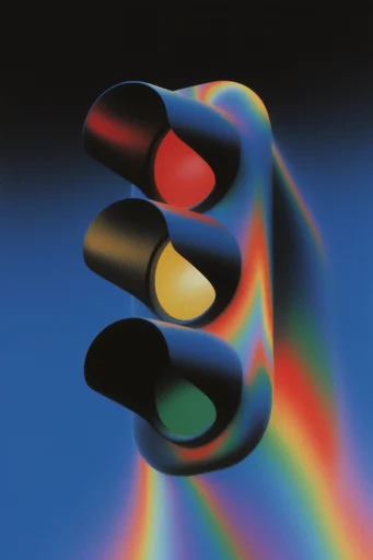 Chromatic Retro Surrealism style reference image — vibrant color gradients