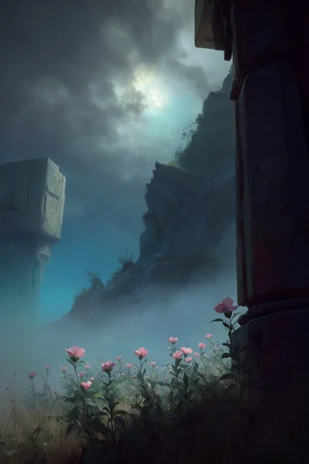 Monolithic Atmospheric Dystopia style reference image — dystopian landscape