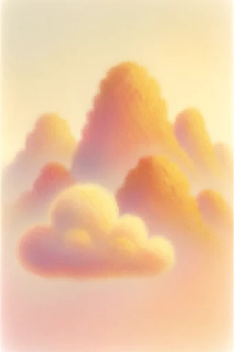Ethereal Grainy Whimsy style reference image — heavy grain noise