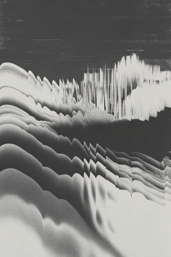 Nocturnal Topographic Glitch style AI image example 2