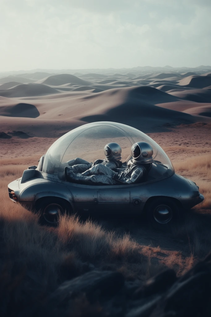 Nostalgic Surreal Futurism style AI image example 2