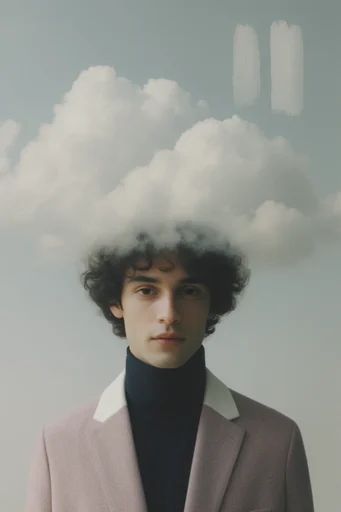 Ethereal Surrealist Dreamscapes style reference image — fluffy cumulus clouds