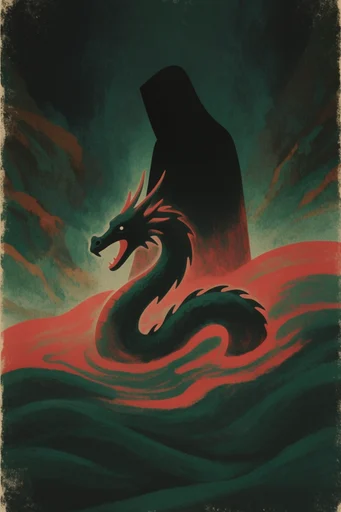 Luminous Cosmic Folklore style reference image — glowing orange accents