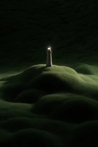 Velvety Verdant Surrealism style reference image — plush forest green