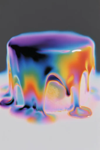 Thermal Liquid Chrome style reference image — soft fuzzy blur