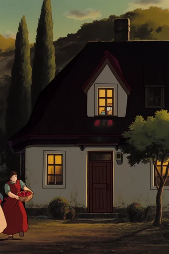 Nostalgic OVA Aesthetic style reference image — painterly gouache background