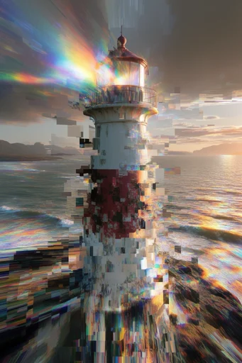Prismatic Digital Fragmentation style reference image — prismatic light leaks