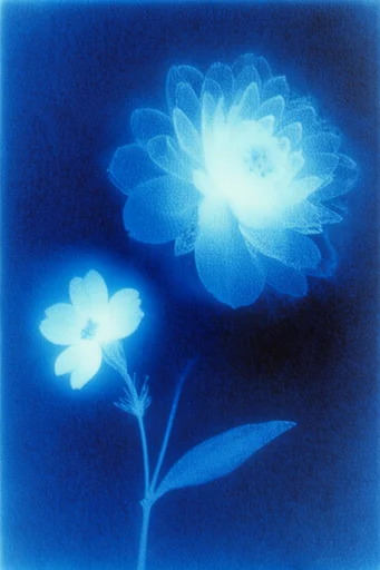 Luminescent Cobalt Nocturne style reference image — surreal halation effect
