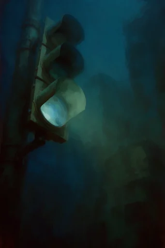 Nocturnal Chiaroscuro Descent style reference image — deep nocturnal shadows