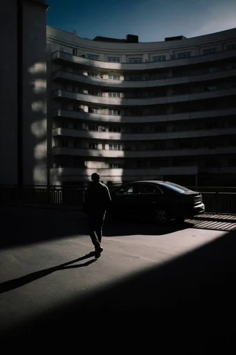 Minimalist Brutalist Chiaroscuro style reference image — chiaroscuro lighting